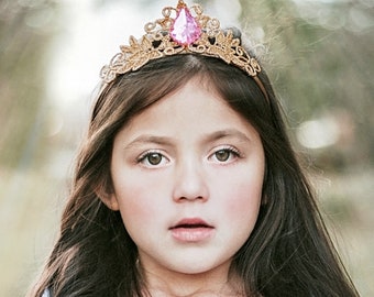 Tiara | Sleeping Beauty Princess Crown |Birthday Tiara | Birthday Crown | Pink Gold Crown