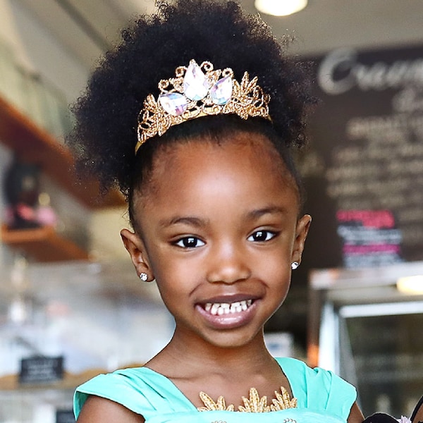 Clear Gem Princess Crown | Princess Crown | Princess Tiara |Birthday Tiara | Birthday Crown | Clear  Gold Crown