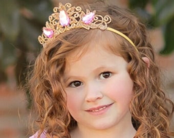 Pink Princess Crown | Princess Tiara | Birthday Tiara | Birthday Crown | Pink and Gold Crown