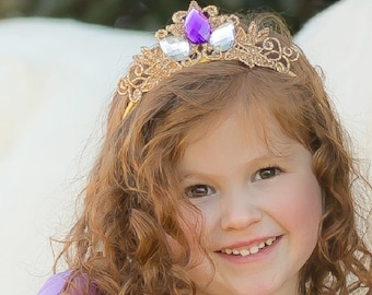 Princess Crown | Princess Crown  | Birthday Tiara | Birthday Crown | Clear Purple Gold Crown