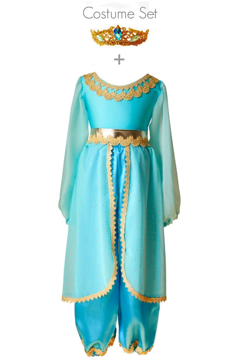 Princess Dress Size 2 Halloween or Play with Princess Crown Option Perfect for Jasmine Birthday Party Princess Jasmine Costume