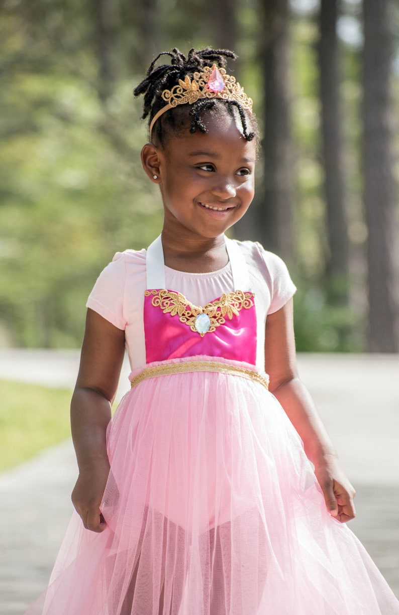 Size 56 Aurora Sleeping Beauty Birthday Outfit Sleeping Beauty Princess Dress Birthday Outfit Pinafore Dress and Crown Princess Dress