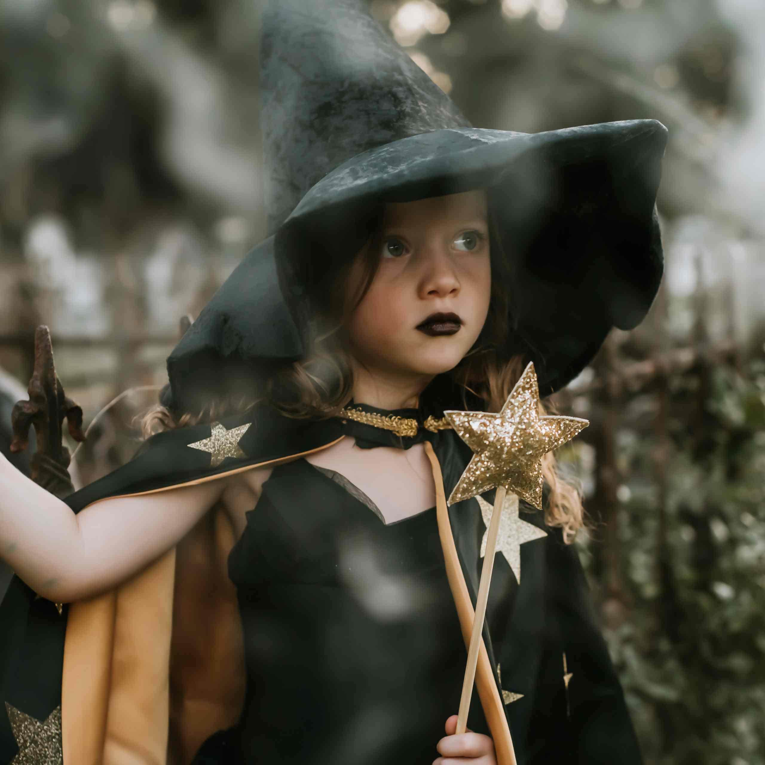 Velvet Witch Hat, Girls Witch Hat - Black Hat - Etsy display picture 3