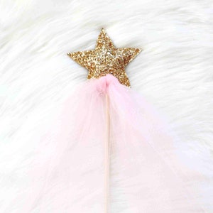 Pink Magic Wand | Valentine Gift | Gift for Kids| Kids Gift | Star Tulle Wand -  Gold/Pink