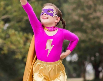 Lightning Bolt Costume Set,  Girls Superhero Costume. Halloween Costume
