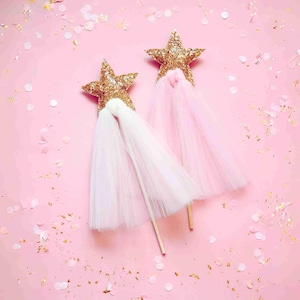 Magic Wand, Princess Wand, Fairy Wand, Kids Gift, Star Wand in Gold/White or Gold/Pink