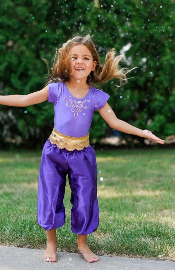 Déguisement princesse arabe, déguisement de princesse, déguisement  d'Halloween pour enfant Justaucorps et pantalon Violet -  France