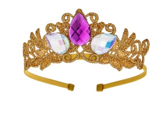 Purple & Clear Princess Crown | Princess Crown  | Birthday Tiara | Birthday Crown | Clear Purple Gold Crown