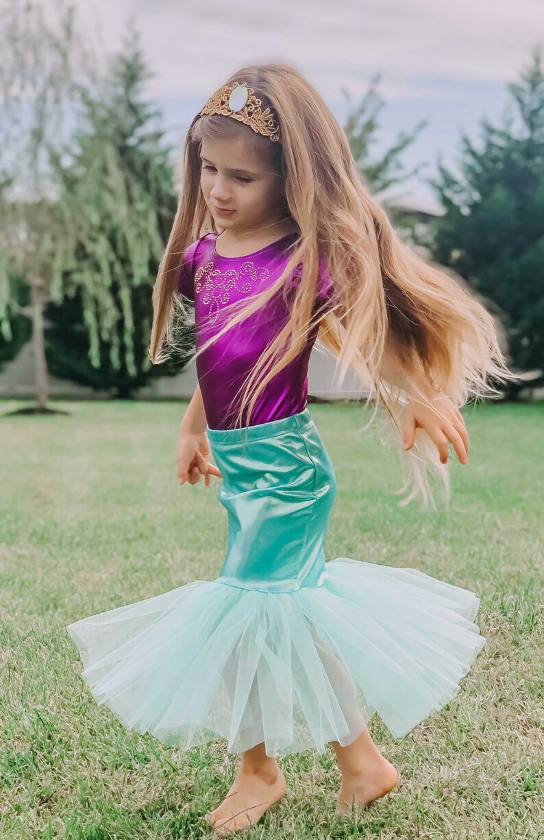 Girl's Mermaid Costume Leotard & Skirt Mermaid Costume Etsy