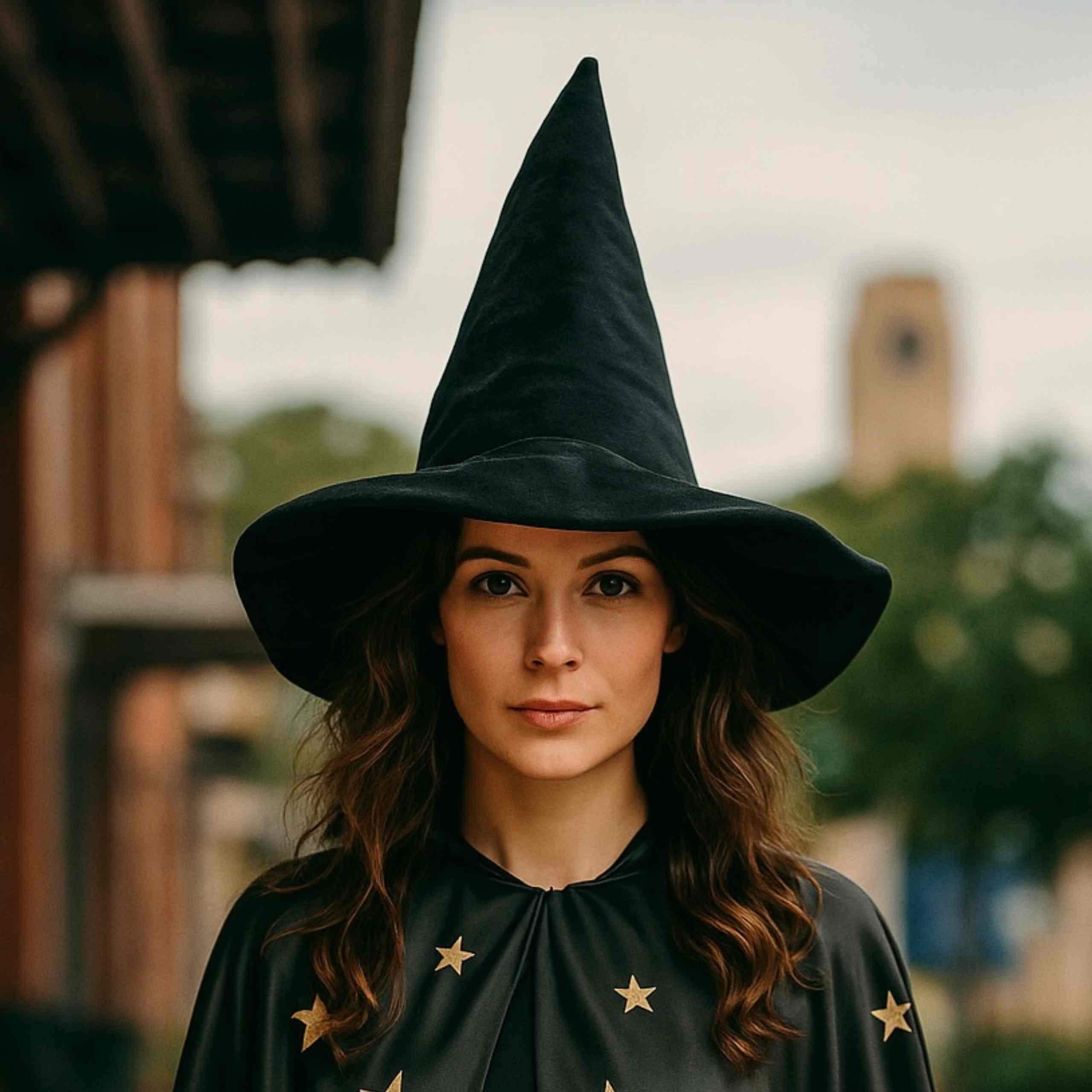 Sombrero de bruja de terciopelo, sombrero de bruja para adultos, sombrero de bruja para mujeres