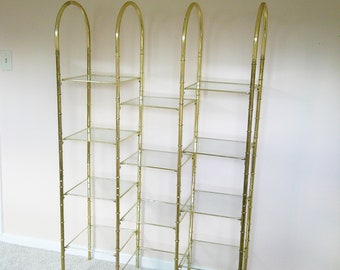 Etagere Shelving Unit 5 Foot Tall 12 Tier Glass Shelf Plant Stand 61x38x13 inch, Retro Vintage Mid Century Modern