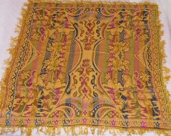 Sciarpa, stola, tovaglia, plaid, arazzo da parete vintage Made in Italy ~ Mille e una notte, uomo su cammello