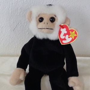 1999 Ty Beanie Babies Mooch Monkey birthday August 1, 1998 w Error Tags PE Pellets