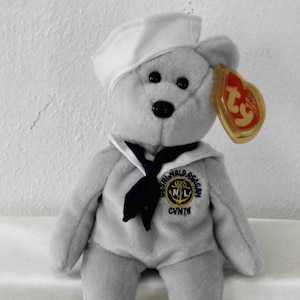 2003 Ty Beanie Babies Ronnie Bear bday February 6, 2003 w Error Tags PE Pellets
