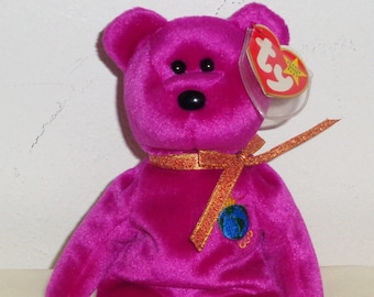 Ty Beanie Baby 1999 Millenium Bear January 1, 1999 w Error Tags PE Pellets