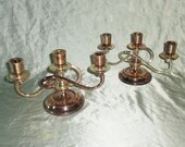 Silver Plate Triple Candlestick Taper Candle Holder Set Made in Japan