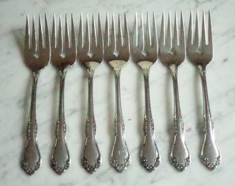 Oneida Stainless Flatware Mansfield Pattern Set of 4 Salad Forks 6 1//4/"