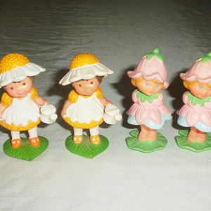 Avon Little Blossom Daisy Dreamer & Tulip 2 1/2inch Figures 1985 Set of 4