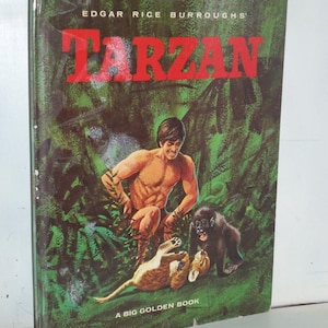 TARZAN 12 x 9inch &quot;A Big Golden Book&quot; by Edgar Rice Burroughs 1964