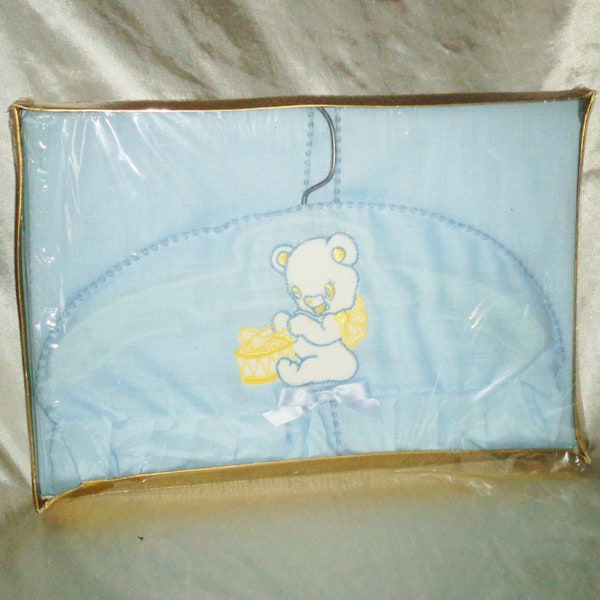 Blue Teddy Bear Style Tex Diaper Stacker Garment Bag Hanging Closet Clothing Organizer, Vintage in Original unopened packaging
