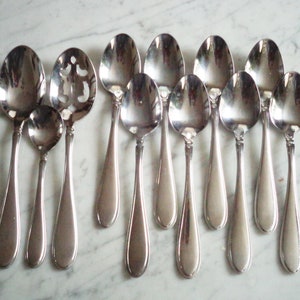 Cambridge Stainless Evanston pattern Serving Spoons, Sugar Spoon & Table Soup Spoons