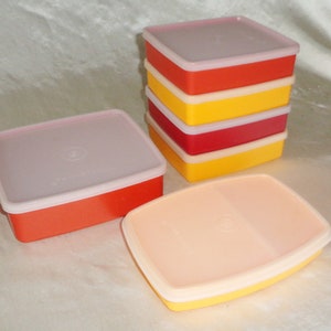 Vintage Harvest Tupperware Containers~ 1458 670 813 Snack Sandwich Keepers