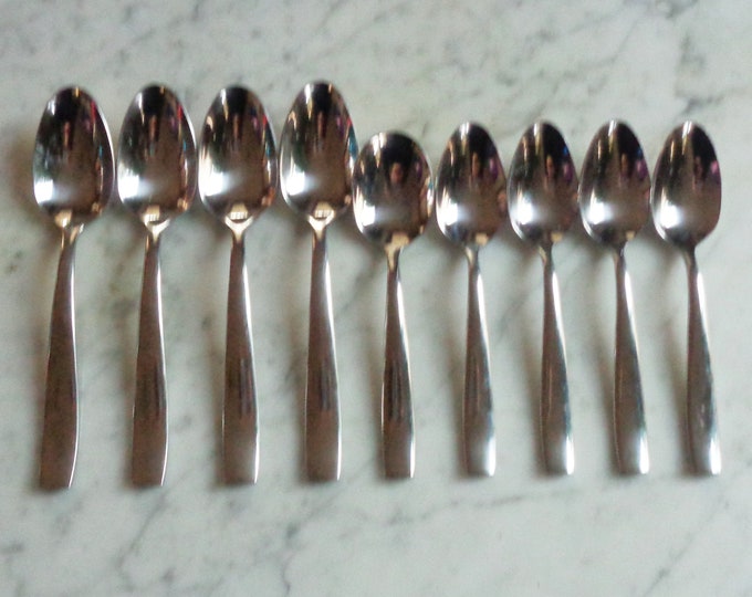Everdine Oneida Stainless AA15 Set of 4 Table Soup Spoons, 4 Teaspoons & 1 Sugar Spoon Etsy
