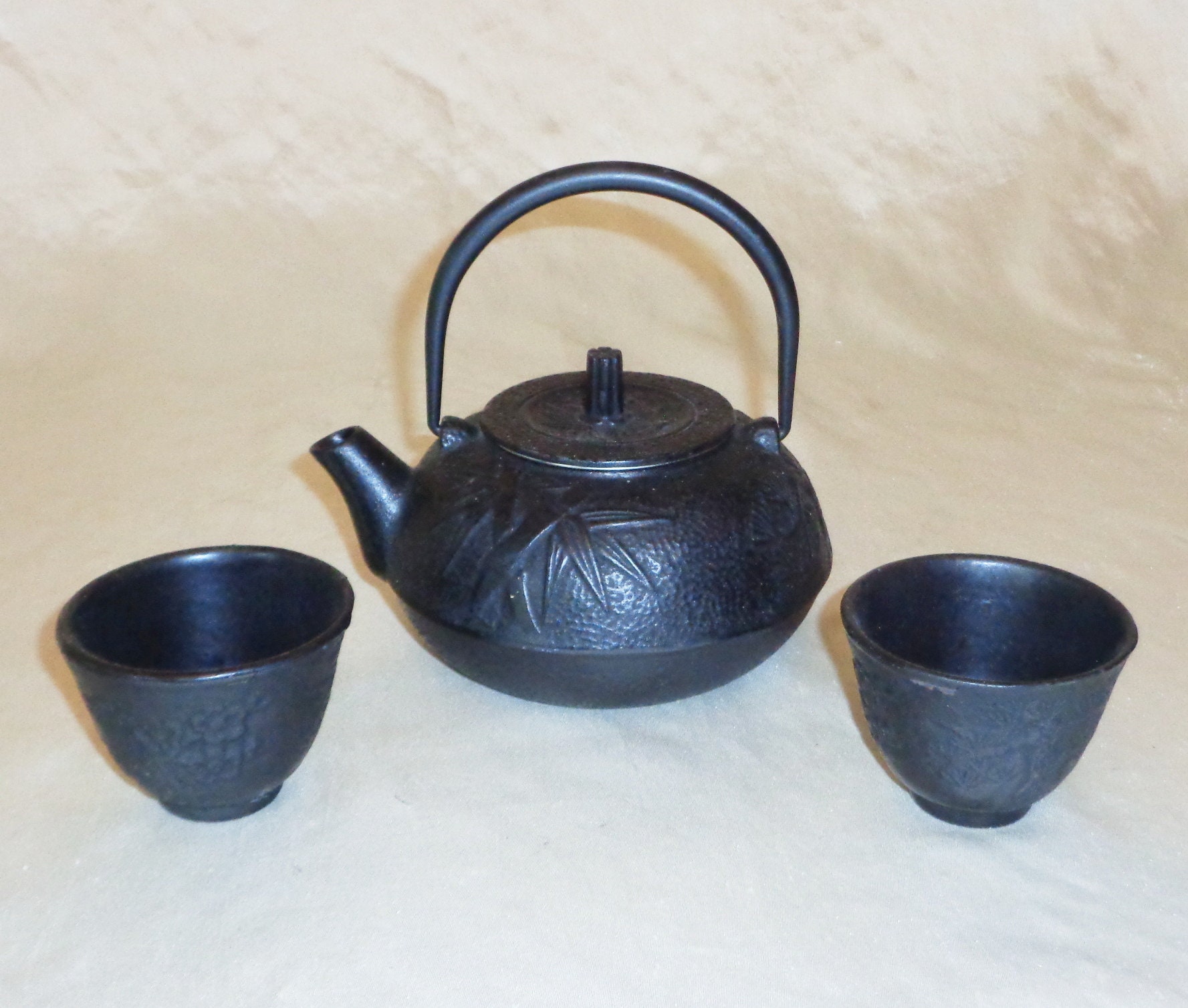Antique Meiji Era Japanese Cast Iron Hanging Cook Pot Black Irori Hear, Online Shop