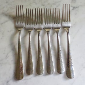 Cambridge Stainless V16 Hammered Handle Dinner & Salad Dessert Forks