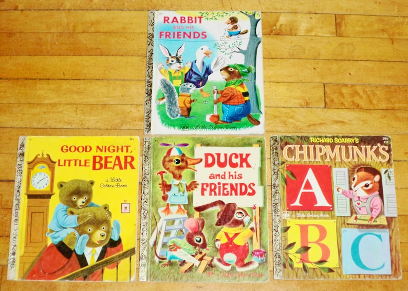 Richard Scarry Little Golden Books set of 4 Vintage 39c 59c CP | Etsy