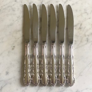 Flirtation 1881 Rogers Silver plate 9 inch Set of 6 Dinner Knives