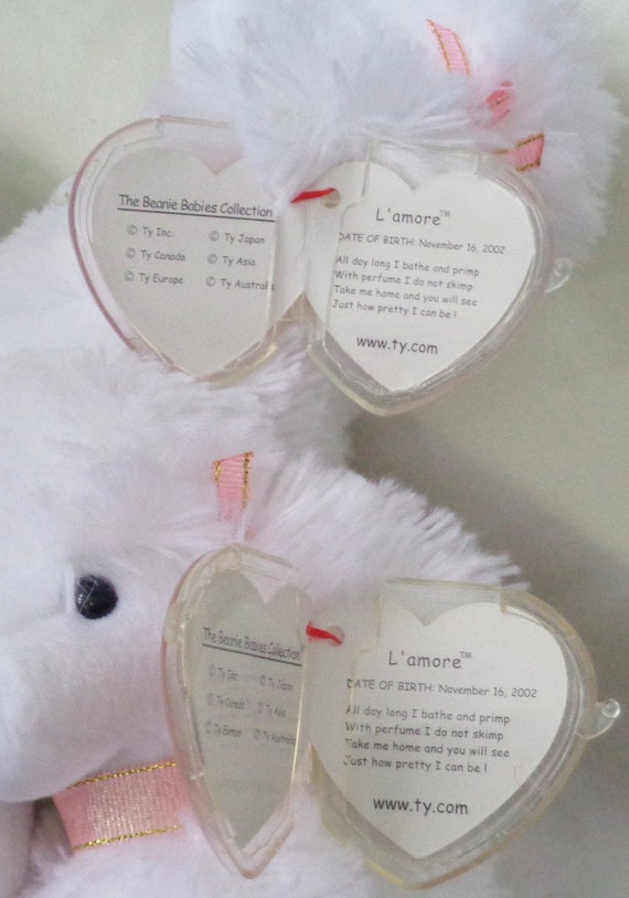 2003 Ty Beanie Babies L'amore Poodle Pair - Error Tags - Etsy