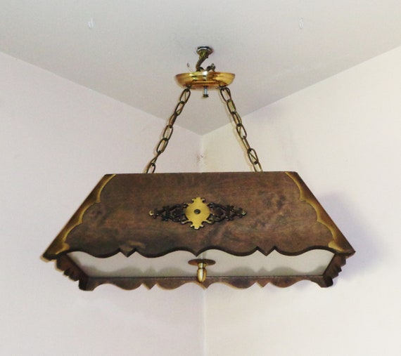 Thomas Industries Rectangular Ceiling Light Fixture W Brass Etsy