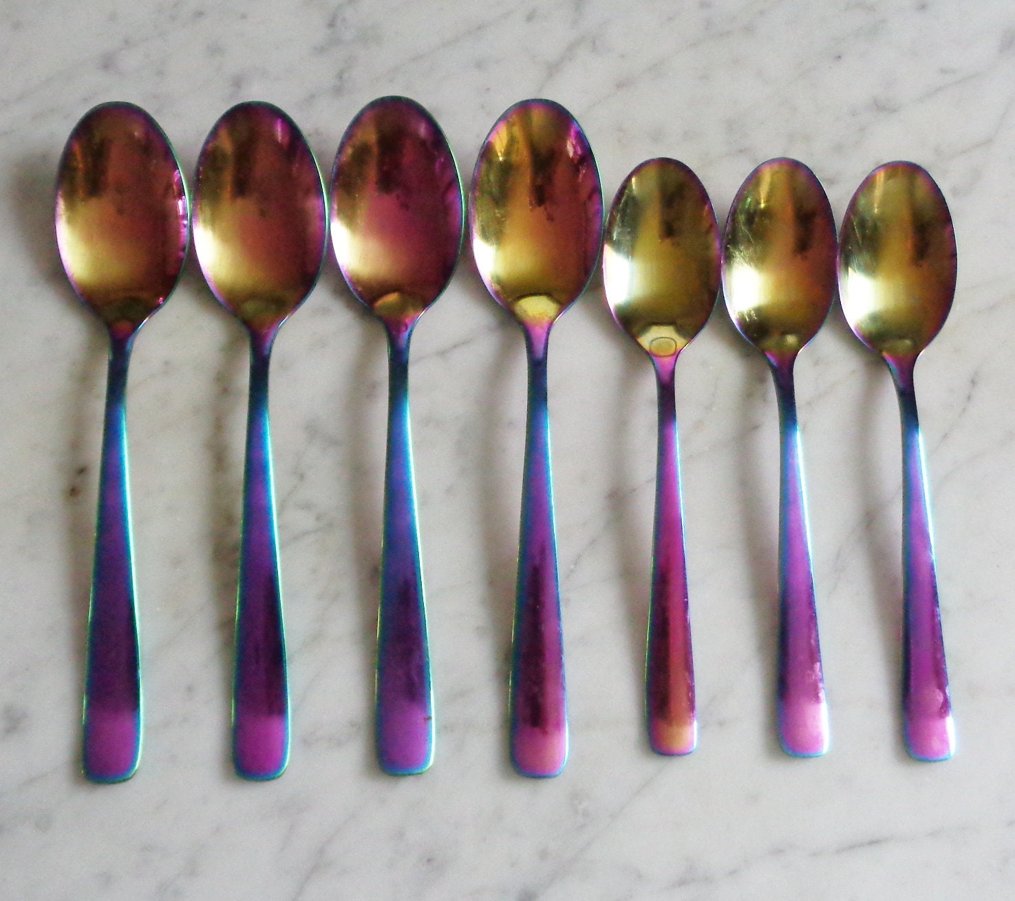 Cambridge Logan Rainbow Stainless Table Soup Spoons & Teaspoons - Etsy