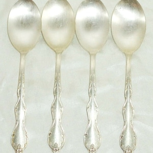 Camelot Original Wm Rogers Extra Plate Silver 8inch set of 4 Serving Spoons