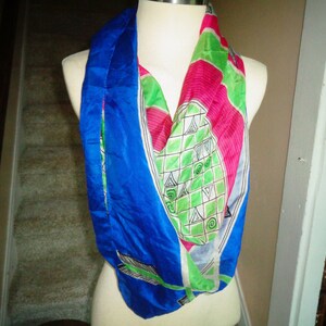 Pink Green Blue Arrow & Target Scarf 33x32 inch Square, Vintage