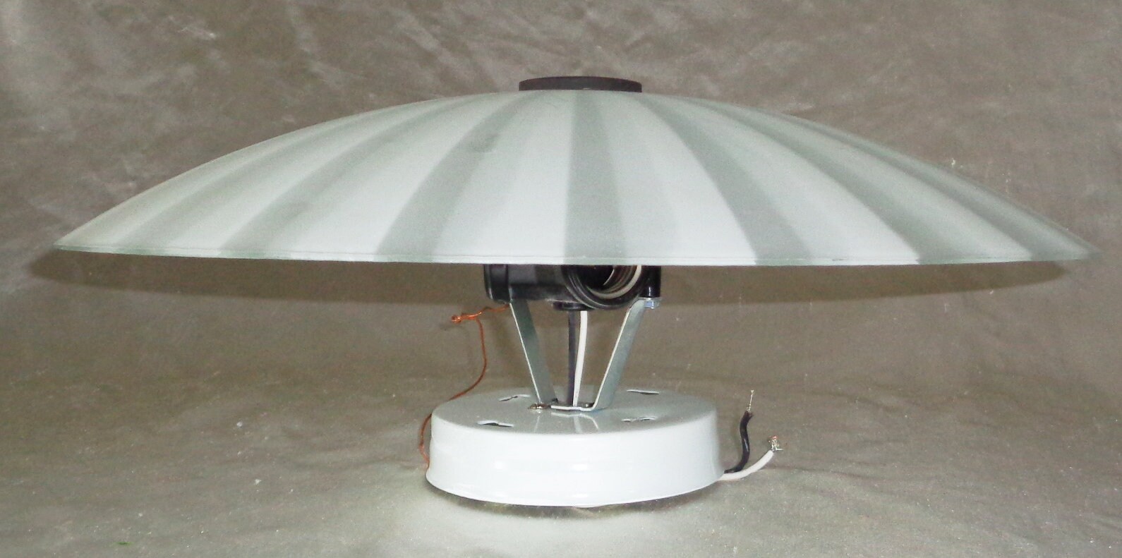 Striped Saucer Light Fixture Atomic UFO Saucer 15 3/4 in on 3 Etsy