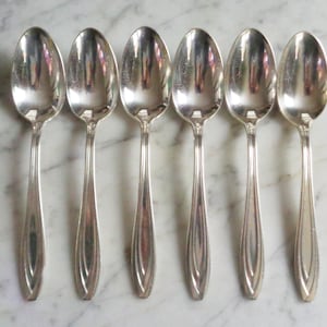 Silhouette 1847 Rogers Bros Silver Plate 6 1/8 inch Set 6 Teelöffel