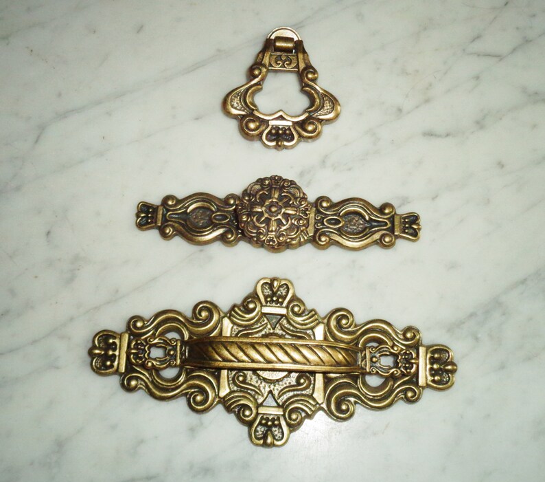 Vintage NOS Amerock Mid-Century Modern Brass Cabinet Knobs