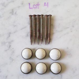 Victorian Porcelain Top Picture Frame Nails - Set of 6