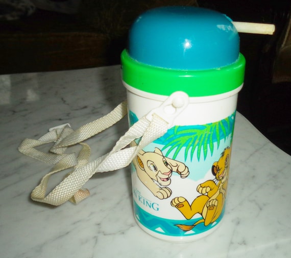 1990s Pecoware Disneys Lion King Lunch Box With Covered Drinking