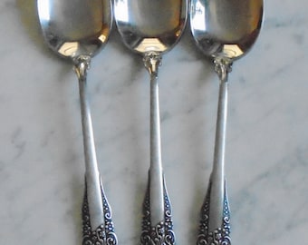 Monix 18/10 Stainless Steel 8 inch Set of 3 Solid Serving Spoons - unknown pattern name