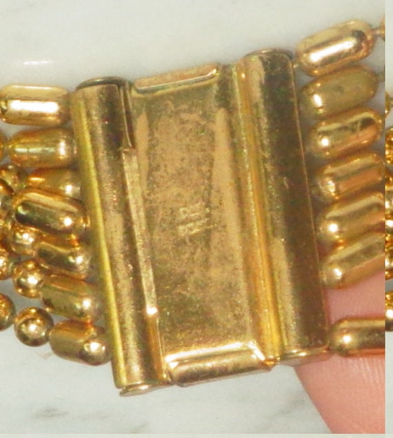 Copper Brass Bead Interlocking clasp Vintage 7 St… - image 6