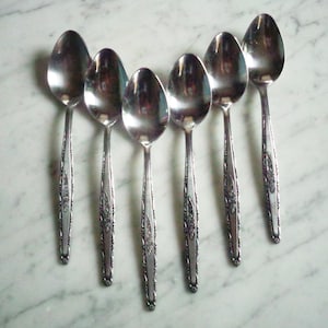 Interpur Stainless Steel Korea INR2 Rose 6 3/8 inch Set of 6 Teaspoons