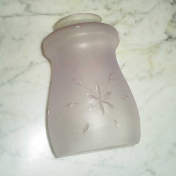 Antique Frosted Purple & Etched Star Replacement Glass Shade, 2 1/4 inch Fitter rim