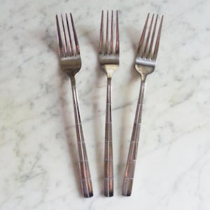 Juego de 6 tenedores para ensalada y postre de acero inoxidable Cambridge con diseño de paisaje de 7 pulgadas