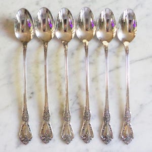 6 Oneida Distinction Deluxe Stainless Kennett Square Ice Tea Spoons