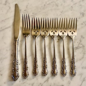 Oneida Rembrandt Stainless Dinner Forks – Heirloom Cube Pattern, Lot Of 3, 7-3/8 Inch