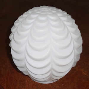 Ribbed Glass Ball Globe Shade for Swag Hanging Fixture ~ 2 Available, Vintage Fancy