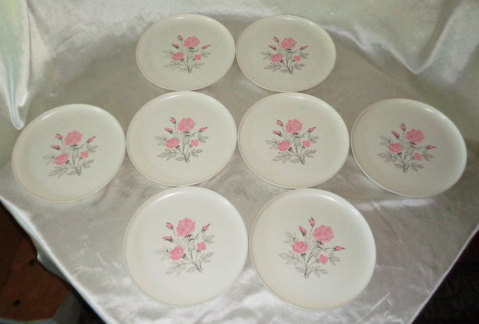 Aztec Melmac Pink Black Rose Melamine Aztec Melmac Dinnerware 10 Inch Set of 8 ...